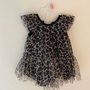 Baby short sleeve leopard dress